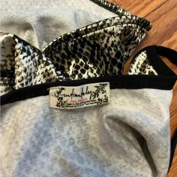 Free People Intimately Tank Top Bodysuit Snake Print Combo Silver Black M - Picture 4 of 4